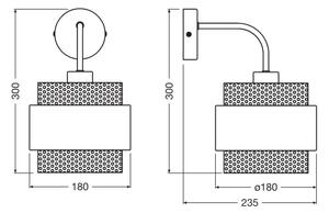 Osram - Nástěnná lampa DECOR HORNET 1xE27/10W/230V černá/zlatá