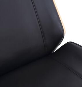 Kancelářská židle Skipton - ohýbané dřevo a umělá kůže | přírodní a černá