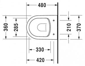 Duravit ME by Starck - Závěsné WC Compact, Rimless, bílá 2530090000