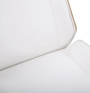 Kancelářská židle Skipton - ohýbané dřevo a umělá kůže | přírodní a bílá