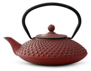 Červená litinová konvice se sítkem na sypaný čaj Bredemeijer Xilin, 1,25 l