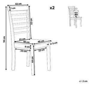 Sada 2 dřevěných jídelních židlí Světlé dřevo/bílá BATTERSBY