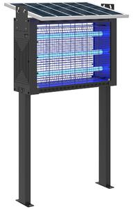 Outsunny Elektrická Lampa na Komáry s LED Světly - Elektrický Zabiják Komárů 25W pro Venkovní Použití s Pokrytím 200 m² a Nastavitelným Solárním Panel