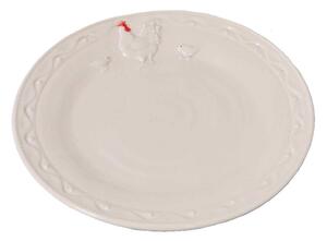 Bílý keramický talíř Antic Line Hen, ⌀ 21 cm