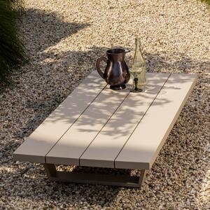 Hoorns Šedý hliníkový zahradní stolek Neson 140 x 70 cm