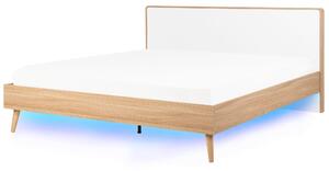 LED postel SERRIS 180 x 200 cm Světle hnědá