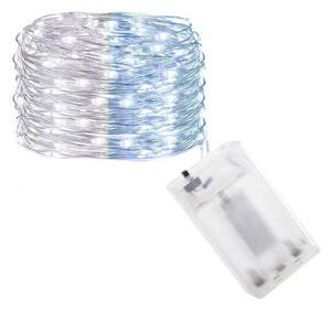 SPRINGOS LED řetěz Nano Duo 10 m, 100 LED, 3x AA, bílá/modrá CL0022