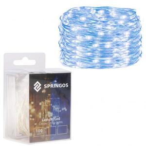 SPRINGOS LED řetěz Nano 10 m, 100 LED, 3x AA, modrá CL0020