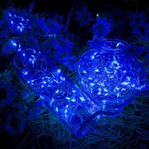 SPRINGOS LED řetěz Nano 10 m, 100 LED, 3x AA, modrá CL0020
