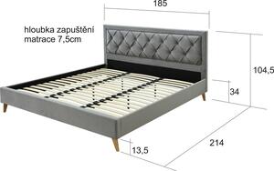 Bradop Čalouněná postel Žanet L502, 180×200