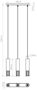 Sollux SL.1688 - Lustr na lanku LAMI 3xGU10/10W/230V bílá