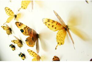 Sada 18 adhezivních 3D samolepek Ambiance Butterflies Yellow