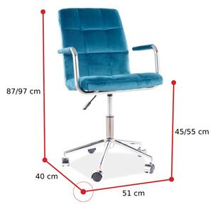 Dětská židle KEDE Q-022 VELVET, 51x87-97x40, bluvel 14, šedá