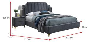 Čalouněná postel MONAKO Velvet, 160x200, bluvel 14