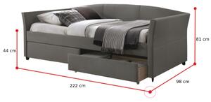 Čalouněná postel TRANG, 90x200, šedá