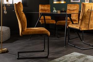 Konzolová židle COMFORT II S RUKOJETÍ tmavě žlutá samet Nábytek | Jídelní prostory | Jídelní židle | Všechny jídelní židle