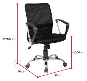 Kancelářská židle Q-078, 58x92-102x46, černá