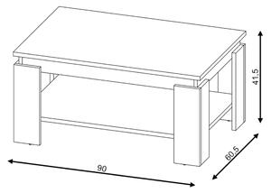 Konferenční stolek TURIA dub sonoma/bílá