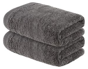 LIVARNO home Froté ručník, 50 x 100 cm, 2 kusy (tmavě šedá) (100343336001)