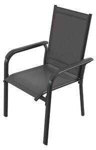 LIVARNO home Hliníková stohovatelná židle Houston, černá/antracitová (100343539)