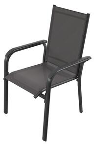LIVARNO home Hliníková stohovatelná židle Houston, černá/antracitová (100343539)