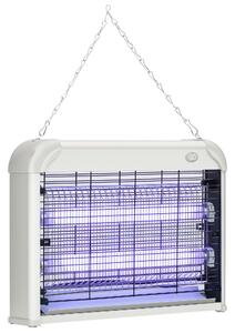 Outsunny 20W LED UV Lampa na Komáry a Hmyz s Vyjímatelným Trojúhelníkem, Bílá Mosquito Lampa z ABS a Kov, 39x8x28 cm | Aosom