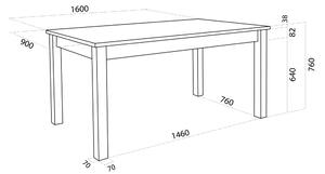 Jídelní stůl TOM Varianta: Rozkládací 80 x 120 -> 160 cm, (na výběr více variant)