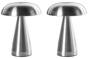 Sada 2 LED bezdrátových stolních lamp KULFO se stmívačem Kov Stříbrná
