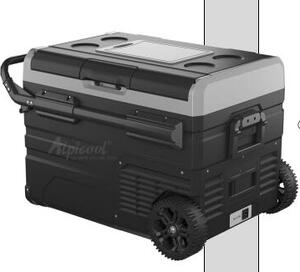 Outsunny Přenosná Chladící Bedna 40L s LED Osvětlením a Kompresorem, Auto Chladnička s Rukojetí, Kolečky pro Lodě, Karavany, Cestování 12/24V DC a 110