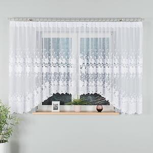Dekorační krátká vzorovaná záclona na žabky KASJANA 160 bílá 500x160 cm MyBestHome