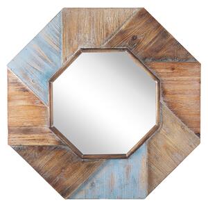 Nástěnné zrcadlo 77 x 77 cm tmavé dřevo MIRIO