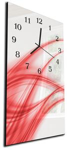 Nástěnné hodiny 30x60cm jemně červená vlna - plexi