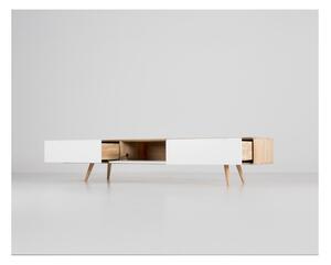 Televizní stolek z dubového dřeva Gazzda Ena, 225 x 42 x 45 cm