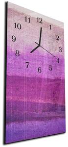 Nástěnné hodiny 30x60cm malované fialové odstíny - plexi