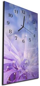 Nástěnné hodiny 30x60cm abstraktní detail fialového květu - plexi