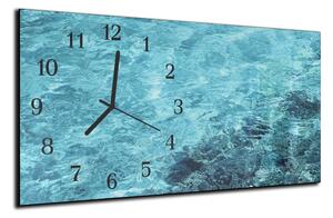 Nástěnné hodiny 30x60cm tyrkysová hladina moře - plexi