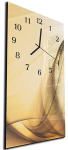 Nástěnné hodiny 30x60cm hnědý abstrakt béžové pozadí - plexi