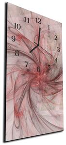 Nástěnné hodiny 30x60cm elegantní růžovo šedá abstrakce - plexi