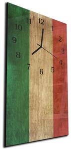 Nástěnné hodiny 30x60cm dřevěná vlajka Itálie - plexi