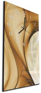 Nástěnné hodiny 30x60cm čokoládově hnědá abstrakce - plexi