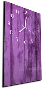 Nástěnné hodiny 30x60cm abstraktní fialové dřevo - plexi
