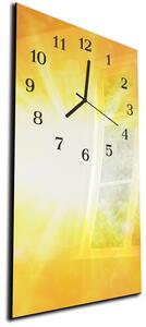 Nástěnné hodiny 30x60cm žlutá sluneční záře - plexi
