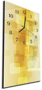 Nástěnné hodiny 30x60cm žluté čtvercové obrazce - plexi