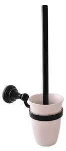 SLEZAK-RAV - WC štětka, miska keramika, černá matná Koupelnový doplněk MORAVA RETRO, Barva: černá matná MKA0500CMAT