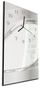 Nástěnné hodiny 30x60cm abstraktní šedá Steel vlna - plexi