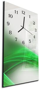 Nástěnné hodiny 30x60cm zelený abstraktní design - plexi