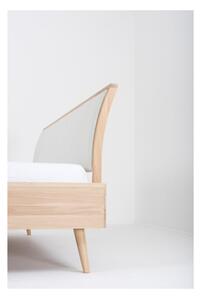 Bílá/přírodní dvoulůžková postel z dubového dřeva 160x200 cm Ena – Gazzda