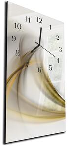 Nástěnné hodiny 30x60cm olivově zelená vlna - plexi