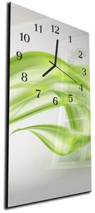 Nástěnné hodiny 30x60cm abstraktní jemně zelené vlnky - plexi