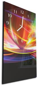 Nástěnné hodiny 30x60cm abstraktní vlna s barevným design - plexi
